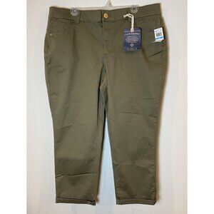 NWT Democracy Ab Solution Pants Ankle Skimmer Olive Green Size 20W New